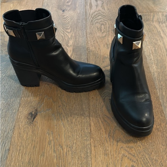 Studded Black Ankle Boots - Picture 1 of 6
